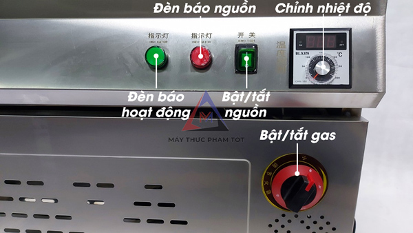 Bảng điều khiển bếp tách dầu 100L gas