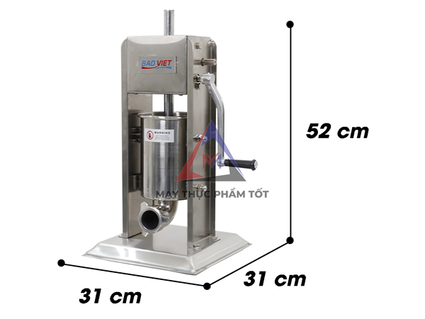 Kích thước máy nhồi xúc xích 3L